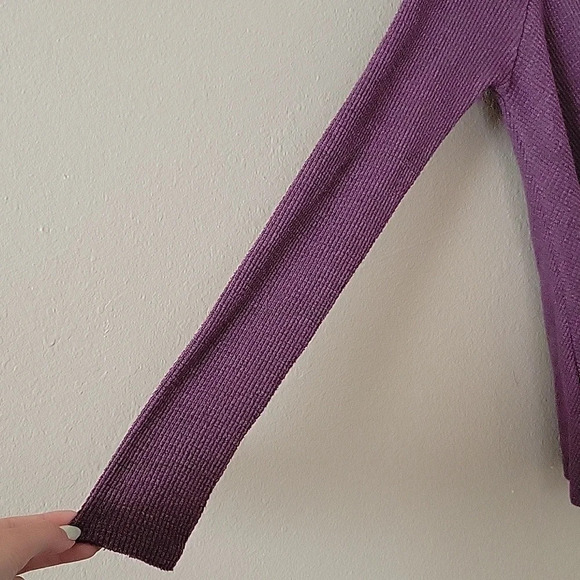 We The Free Purple Rockabilly Swing Thermal Waffle Knit Top - Size Small - Picture 3 of 7